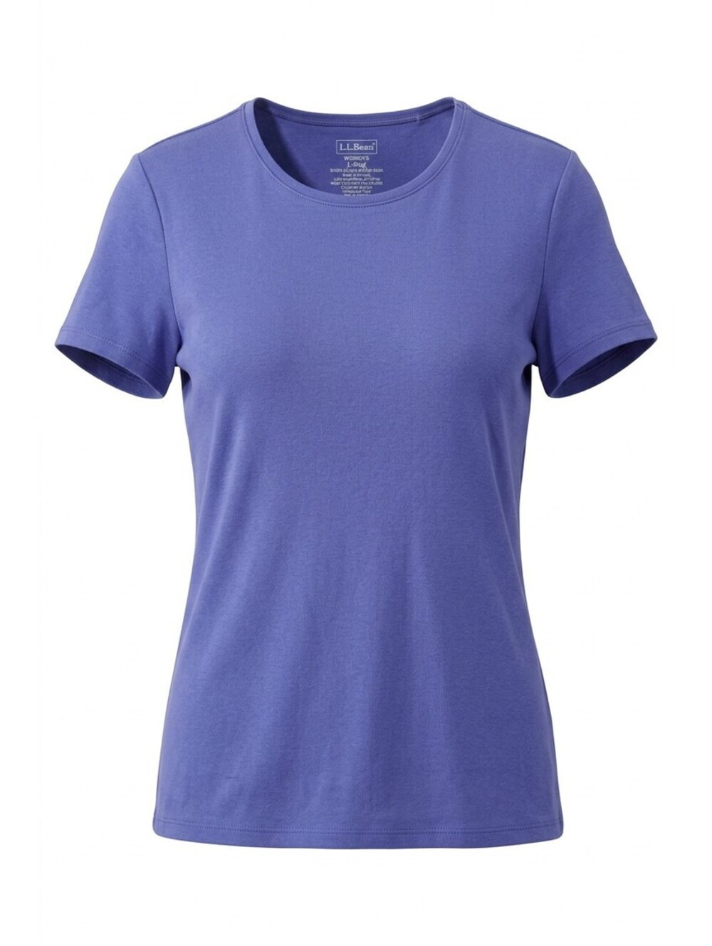 LL Bean Womens T-Shirt Lot 2 Size L Blue Crew Cranberry V Neck Supima Cotton
